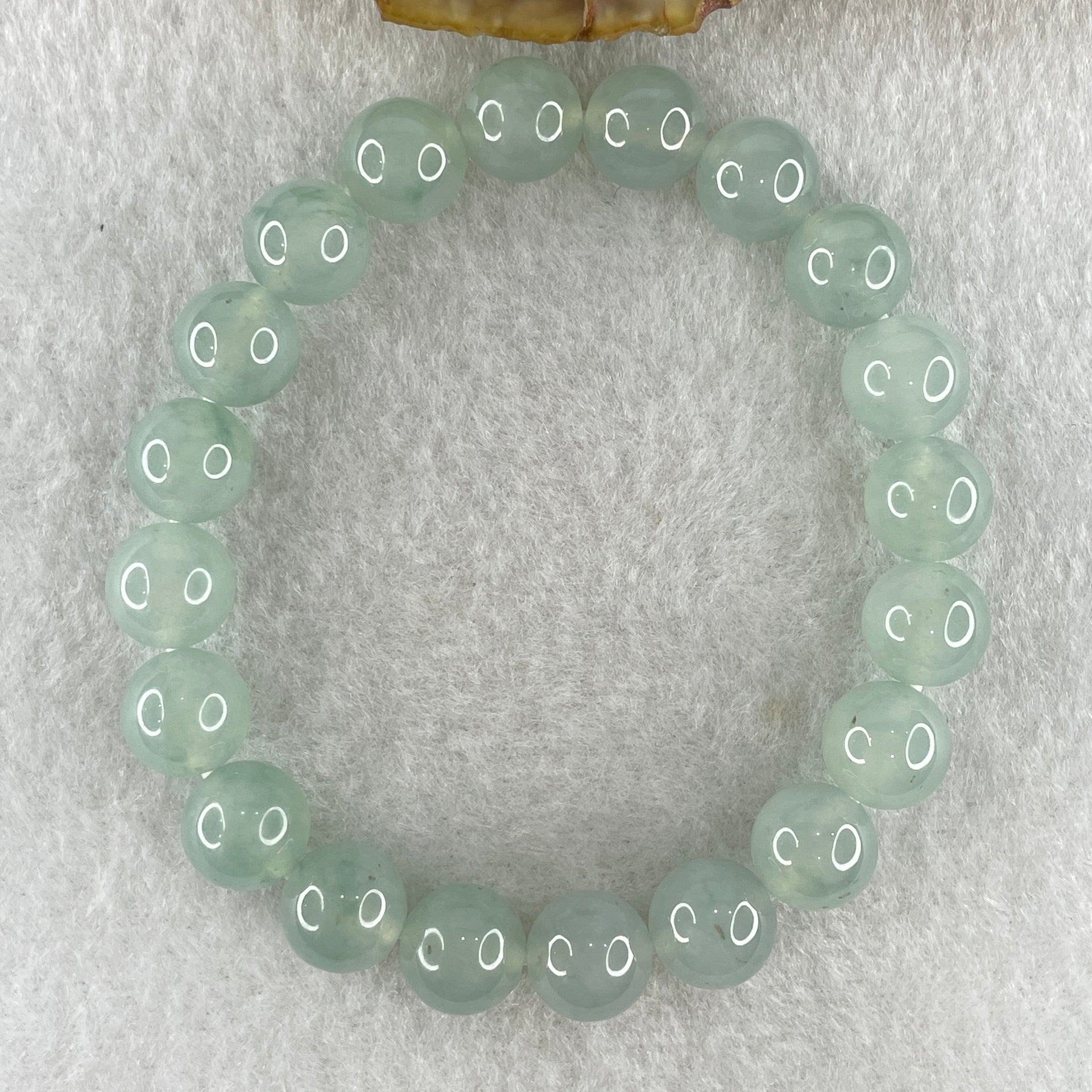 Type A Natural Sky Blue Jadeite Beads Bracelet 30.49g 15.5cm 9.6mm 20 Beads - Huangs Jadeite and Jewelry Pte Ltd