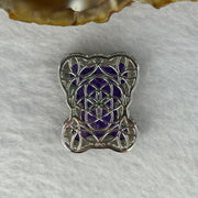 Natural Meteorite Bear Charm / Pendant in S925 Silver with Crystals For Necklace / Bracelet (Purple Color) 7.32g  26.1 by 21.4 by 8.4mm - Huangs Jadeite and Jewelry Pte Ltd