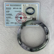 Type A Lavender with Wuji Grey and Green Jadeite Bangle Internal Diameter 56.4mm 78.54g 15.1 by 9.5mm (Very Slight Internal Line) - Huangs Jadeite and Jewelry Pte Ltd