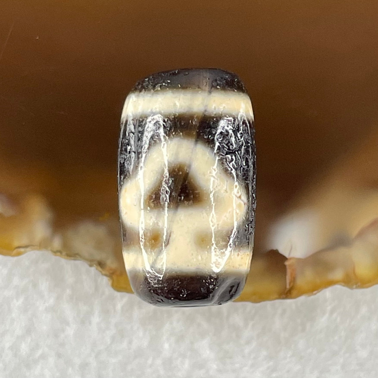 Natural Powerful Tibetan Old Oily Agate Double Tree Bead Heavenly Master (Tian Zhu) 4.23g 19.4 by 11.7mm - Huangs Jadeite and Jewelry Pte Ltd