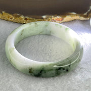 Type A Green Lavender and Moss Green Piao Hua Jadeite Bangle Internal Diameter 55.8mm 60.42g 14.5 by 8.0mm (Very Slight External Rough + Internal Line) - Huangs Jadeite and Jewelry Pte Ltd