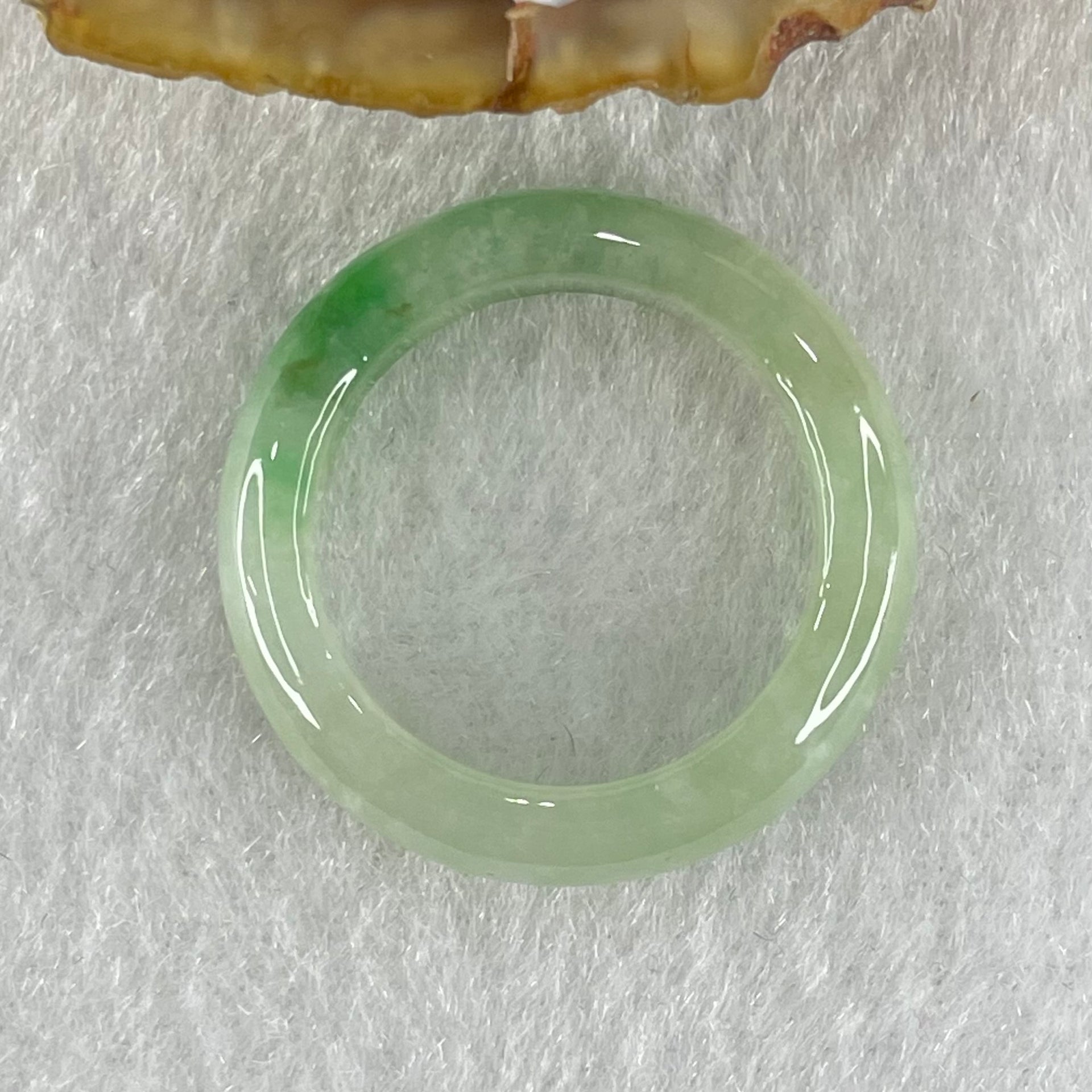 Type A Light Green with Emerald Green Patches Jadeite Ring 3.68g 5.7 by 3.6mm US7.5 HK16.5 - Huangs Jadeite and Jewelry Pte Ltd