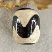 Natural Powerful Tibetan Old Oily Agate Tiger Tooth Daluo Dzi Bead Heavenly Master (Tian Zhu) 虎呀天诛 5.28g 17.9 13.9mm - Huangs Jadeite and Jewelry Pte Ltd