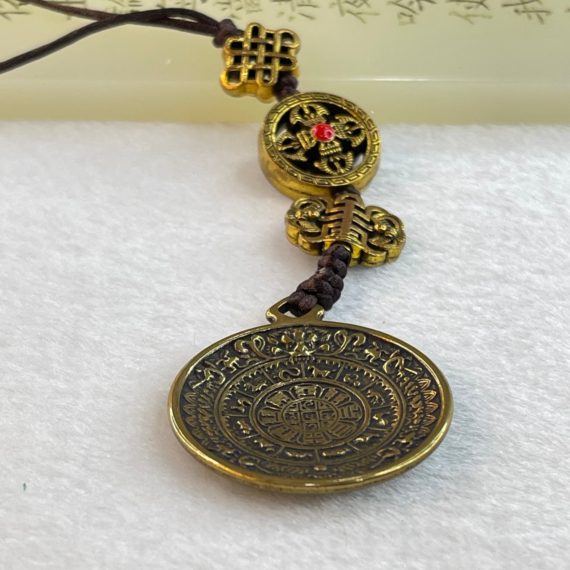 Pure Brass Jiugong Bagua 12 Zodiac Handphone Charm 23.50g 32.0 by 3.6mm - Huangs Jadeite and Jewelry Pte Ltd