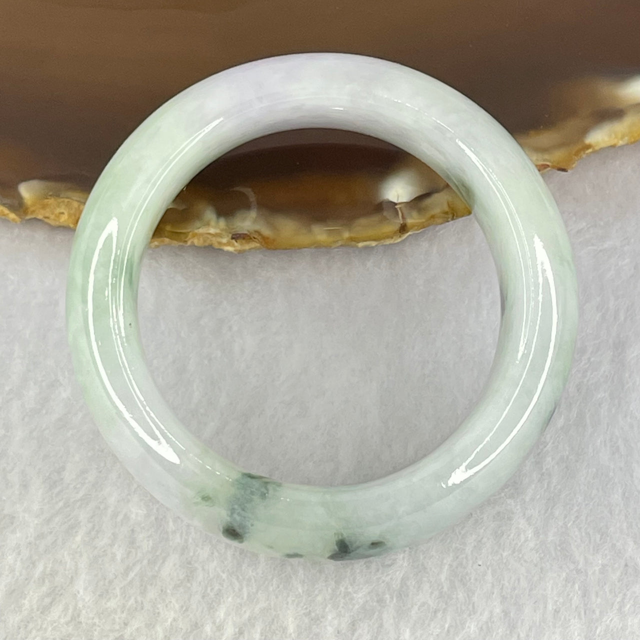 Type A Lavender Green with Dark Green Piao Hua Jadeite Baby Bangle Internal Diameter 40.3mm 48.77g 15.9 by 8.1mm - Huangs Jadeite and Jewelry Pte Ltd