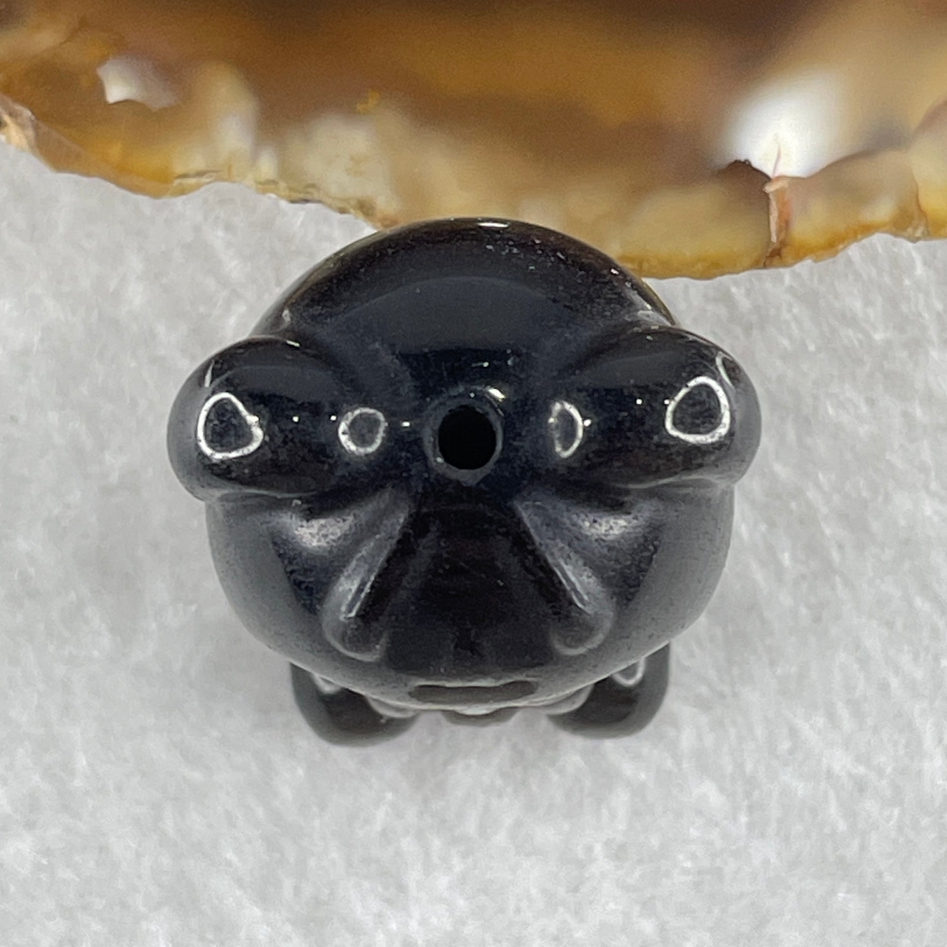 Black Obsidian Labubu Charm Display 14.28g 28.8 by 21.7 by 19.0mm - Huangs Jadeite and Jewelry Pte Ltd