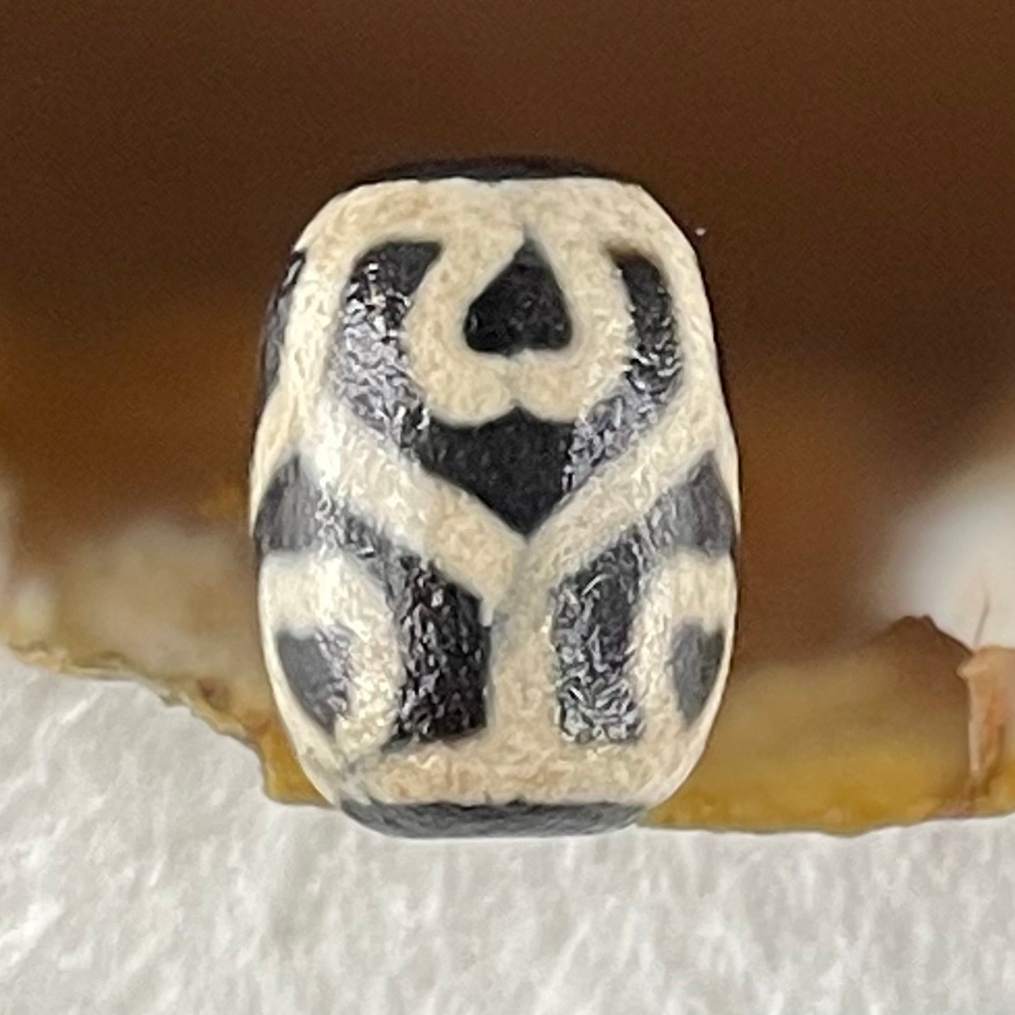 Natural Powerful Tibetan Old Oily Agate Tortoise Shell 6 Hearts Dzi Bead Heavenly Master (Tian Zhu) 龟壳六心天珠 2.18g 13.9 by 9.9mm - Huangs Jadeite and Jewelry Pte Ltd
