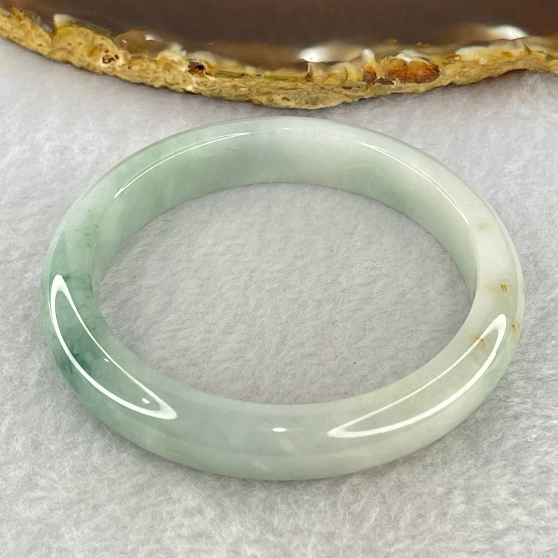 Type A Sky Blue and Faint Lavender with Blueish Green Piao Hua Jadeite Bangle Internal Diameter 53.6mm 39.94g 11.2 by 7.0mm (Internal Line) - Huangs Jadeite and Jewelry Pte Ltd