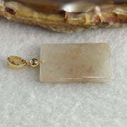 Type A White with Reddish Brown Jadeite Wu Shi Pai Pendant 2.38g 22.2 by 4.2 by 2.2mm - Huangs Jadeite and Jewelry Pte Ltd
