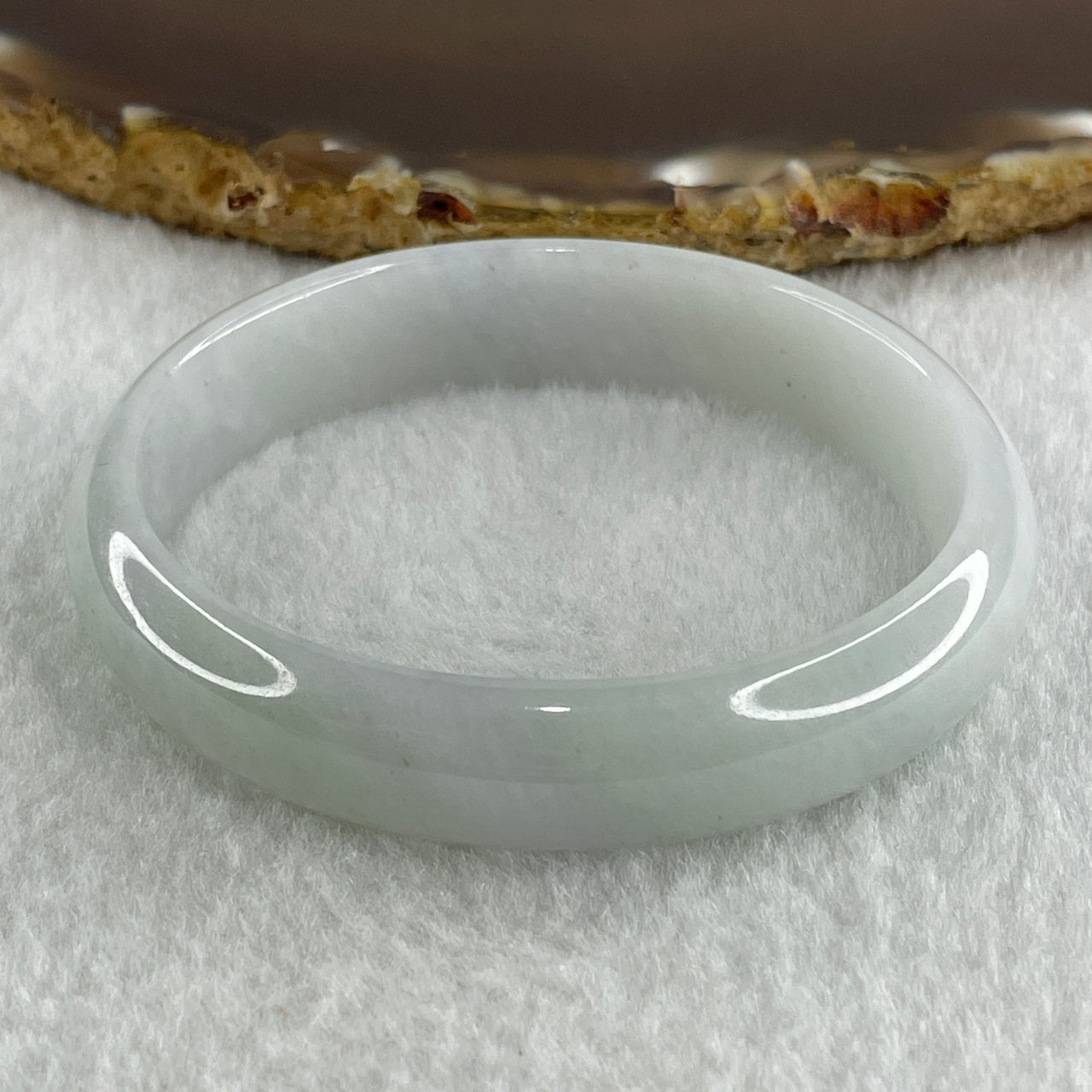 Type A Natural Light Green Light Lavender Jadeite Oval Bangle 30.23g Inner Diameter 52.9mm 12.1 by 5.7mm (Close to Perfect) - Huangs Jadeite and Jewelry Pte Ltd