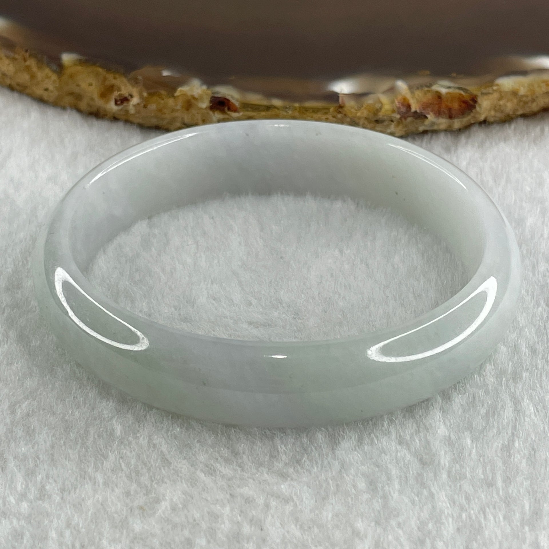 Type A Natural Light Green Light Lavender Jadeite Oval Bangle 30.23g Inner Diameter 52.9mm 12.1 by 5.7mm (Close to Perfect) - Huangs Jadeite and Jewelry Pte Ltd