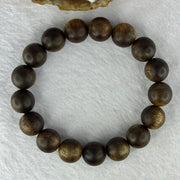Natural China Hainan Agarwood Beads Bracelet 中国海南沉香木手链（Half Sinking) 12.72g 18cm 12.7mm 17 Beads - Huangs Jadeite and Jewelry Pte Ltd