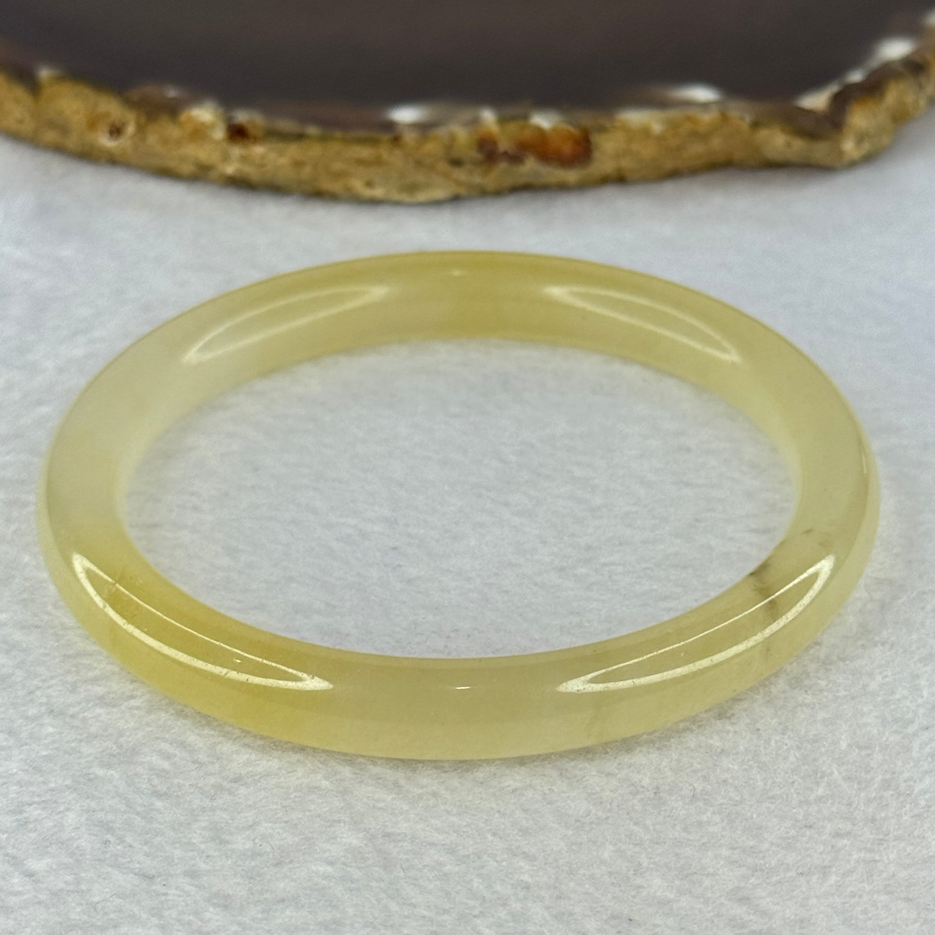 Transparent Yellow Quartzite Jade Bangle 天山玉手镯 Internal Diameter 62.0mm 33.28g 9.3 by 8.3mm - Huangs Jadeite and Jewelry Pte Ltd