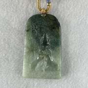 Natural Type A Light Green to Dark Green Jadeite People Seeking for Enlightenment Pendant 66.767g 64.1 by 39.0 by 11.0mm - Huangs Jadeite and Jewelry Pte Ltd