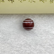 Tibetan Old 4 Lines Round Agate Dzi Bead 1.42g 10.2 by 10.0mm - Huangs Jadeite and Jewelry Pte Ltd
