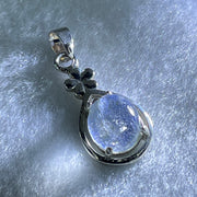 Good Grade Rare Natural Blue Dumortierite Rutilated Quartz in S925 Pendant 2.56g 10.5 by 8.8 by 5.5mm - Huangs Jadeite and Jewelry Pte Ltd