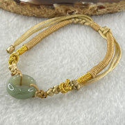 Type A Blueish Green Jadeite Ping An Kou String Bracelet 3.00g 14.9 by 6.3mm - Huangs Jadeite and Jewelry Pte Ltd