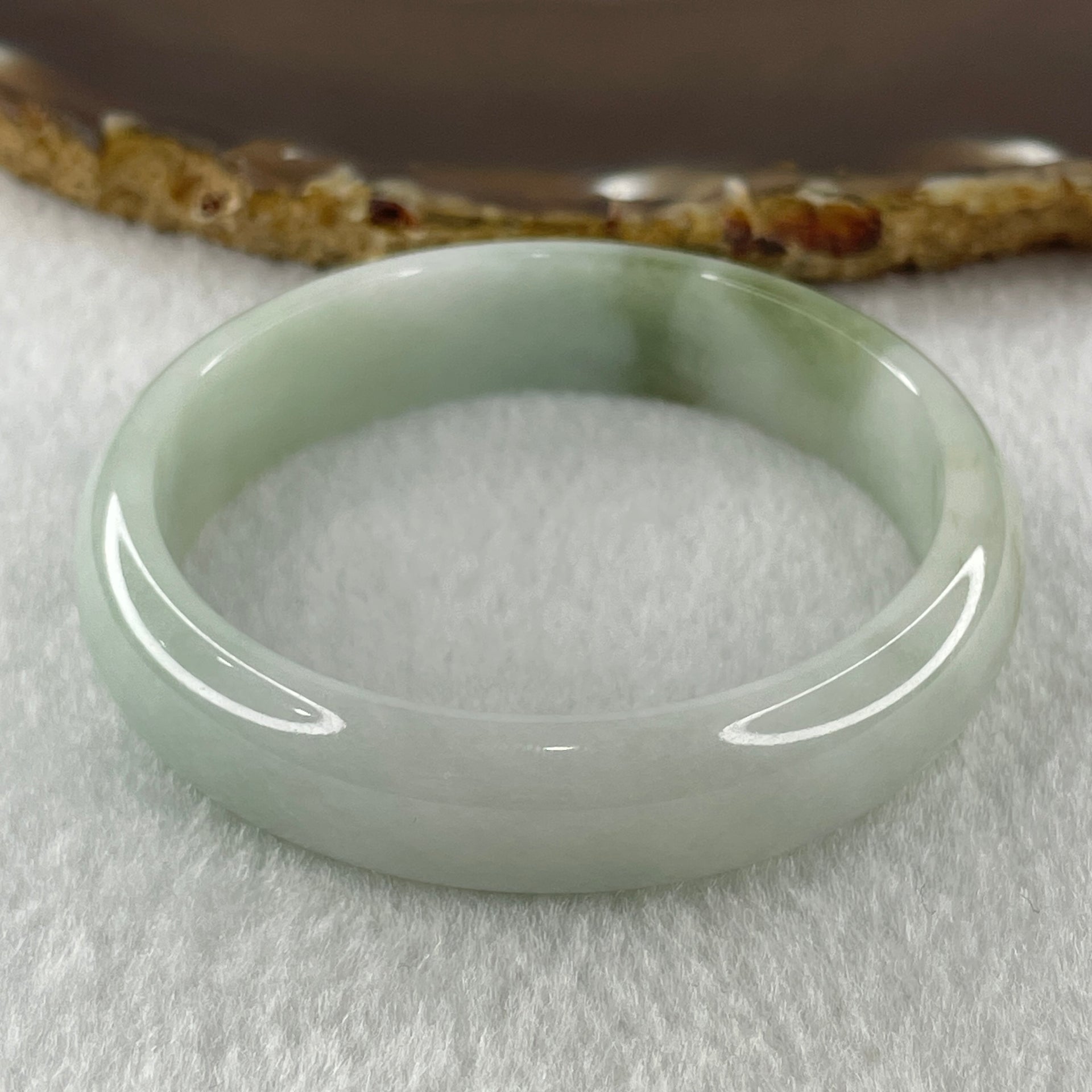 Natural Type A Faint Green Faint Lavender Jadeite Bangle 36.18g Inner Diameter 51.5mm 12.4 by 6.3mm (Very Very Slight Internal Lines) - Huangs Jadeite and Jewelry Pte Ltd