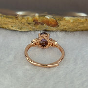Good Grade Natural Auralite 23 in S925 Silver Rose Gold Color Ring (Adjustable Ring) 1.71g 8.0 by 6.0 by 2.5mm - Huangs Jadeite and Jewelry Pte Ltd