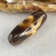 Natural Powerful Tibetan Old Oily Agate Patina Guiren Tairen Human Dzi Bead Totem Amulet Heavenly Master (Tian Zhu) 贵人天诛 4.55g 28.1 by 9.1mm - Huangs Jadeite and Jewelry Pte Ltd