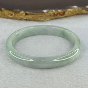 Type A Light Green Lavender Jadeite Oval Bangle 27.97g Internal Diameter 52.08mm 9.6 by 6.1mm (Very Slight External Rough) - Huangs Jadeite and Jewelry Pte Ltd
