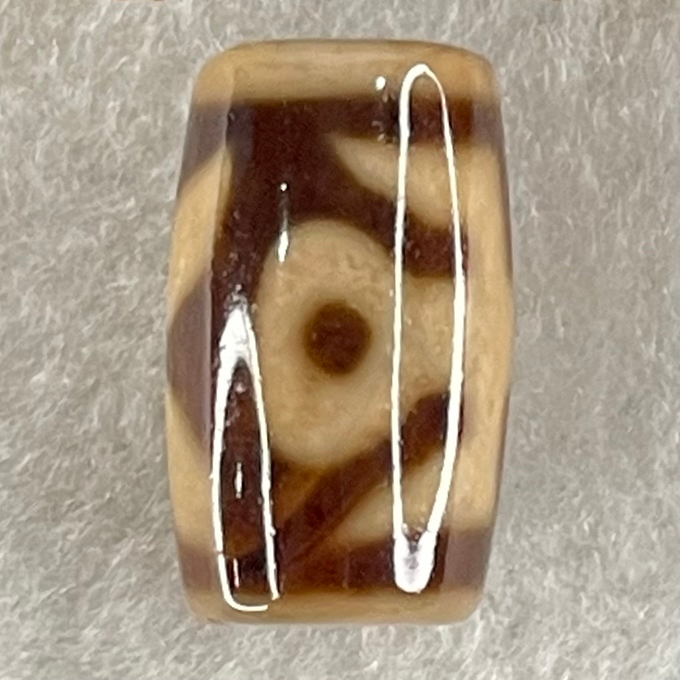 Natural Powerful Tibetan Old Oily Agate Patina Guiren Tairen Human Dzi Bead Totem Amulet Heavenly Master (Tian Zhu) 贵人天诛 4.86g 19.6 by 11.7mm - Huangs Jadeite and Jewelry Pte Ltd