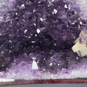 Natural Brazil Amethyst Cave with White Calcite 4.30kg with Wooden Stand 255.0 x 186.0 x 233.0mm - Huangs Jadeite and Jewelry Pte Ltd