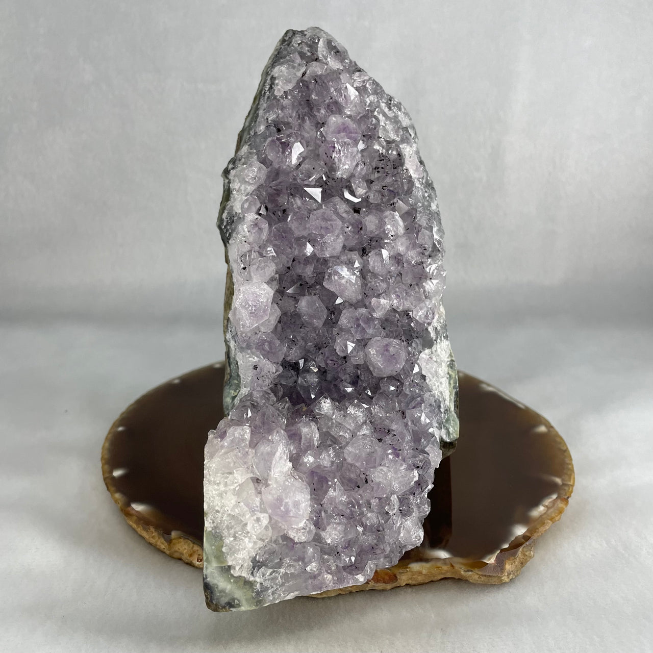 Natural Amethyst with Black Tourmaline Rough Display 1,216.8g 125.6 by 72.4 by 130.0mm - Huangs Jadeite and Jewelry Pte Ltd
