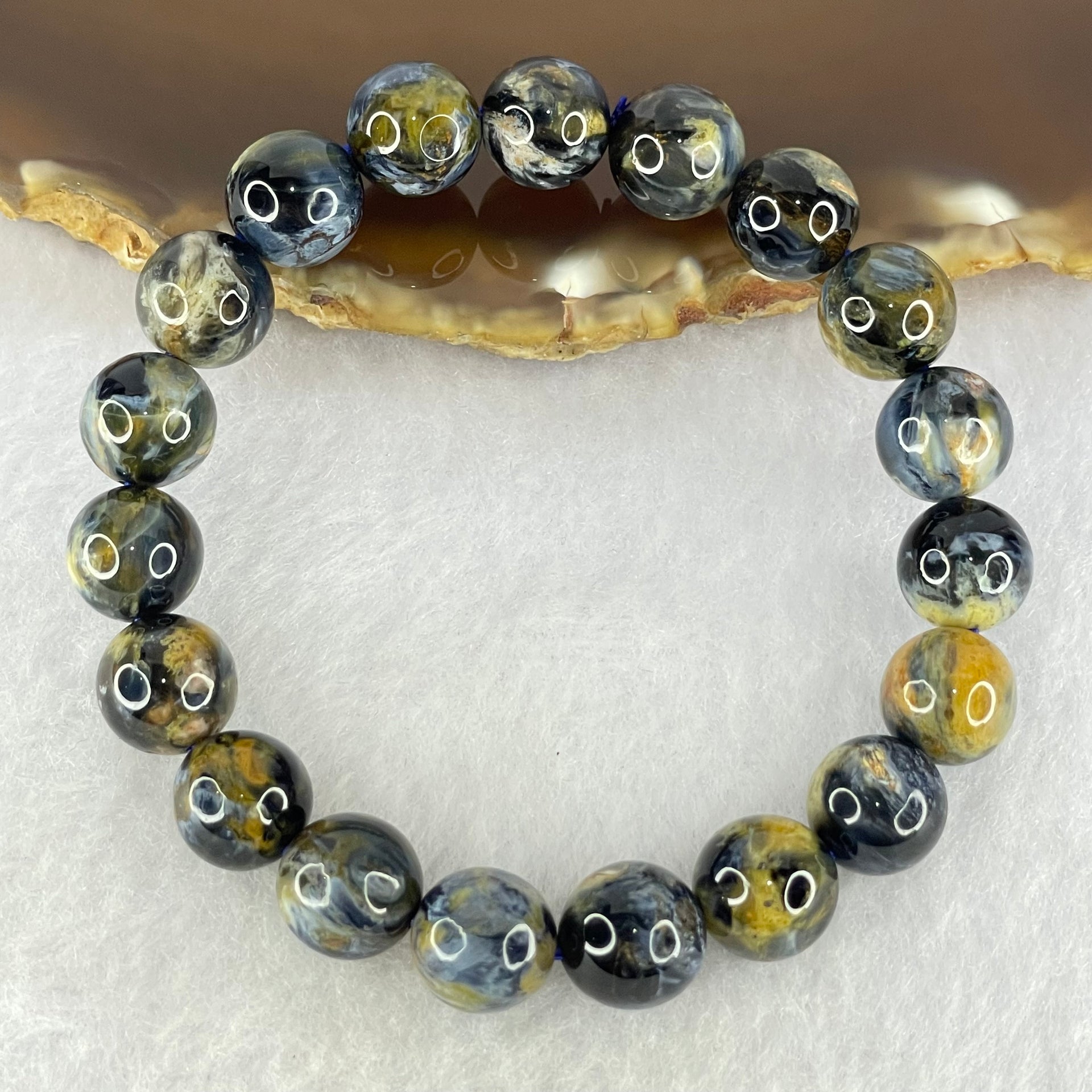 Good Grade Natural Petersite Beads Bracelet 25.85g 16cm 10.3mm 19 Beads - Huangs Jadeite and Jewelry Pte Ltd