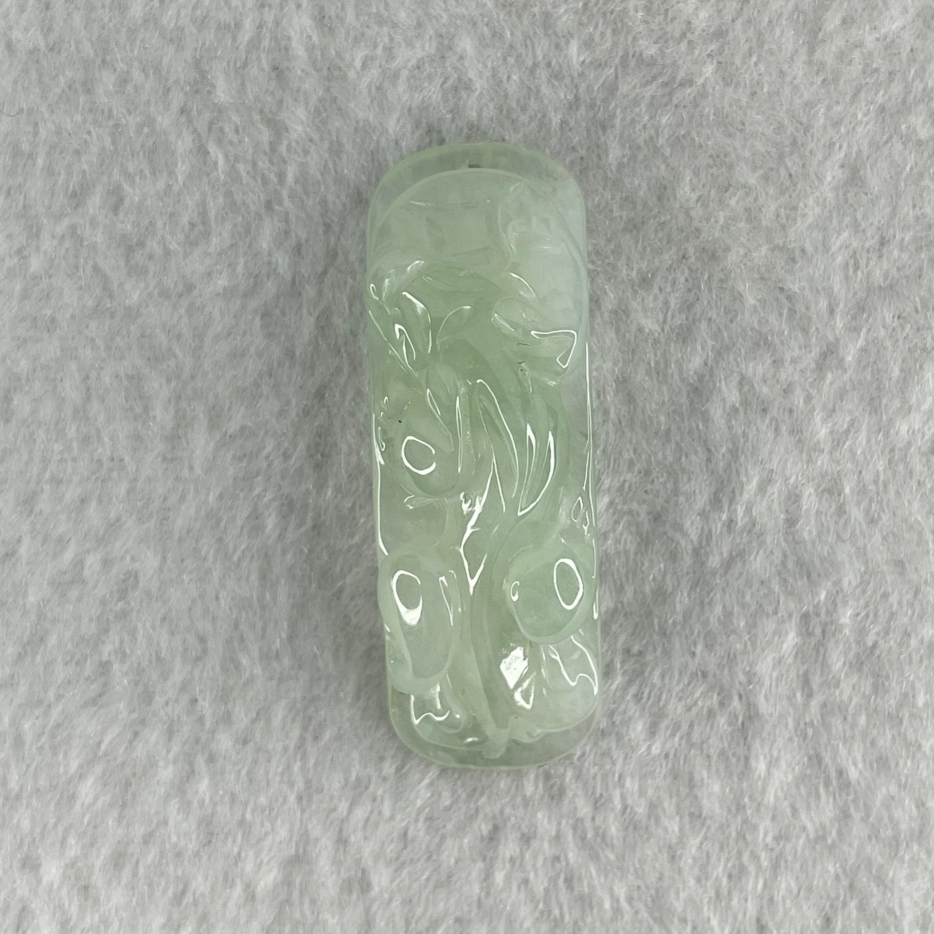 Type A Light Green Light Lavender Jadeite Pixiu Pendant or Shou Pai for Bracelet 6.15g 37.3 by 12.8 by 6.4mm - Huangs Jadeite and Jewelry Pte Ltd