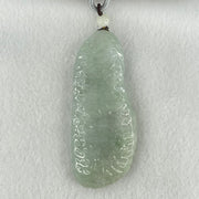Type A Light Blueish Green Jadeite Seeking Enlightenment with Buddha Pendant 68.18g 78.6 by 32.5 by 12.5mm - Huangs Jadeite and Jewelry Pte Ltd