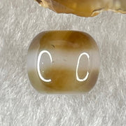 Natural Powerful Tibetan Old Oily Agate 1 Line Dzi Bead Heavenly Master (Tian Zhu) 1.96g 9.7 by 11.3mm - Huangs Jadeite and Jewelry Pte Ltd