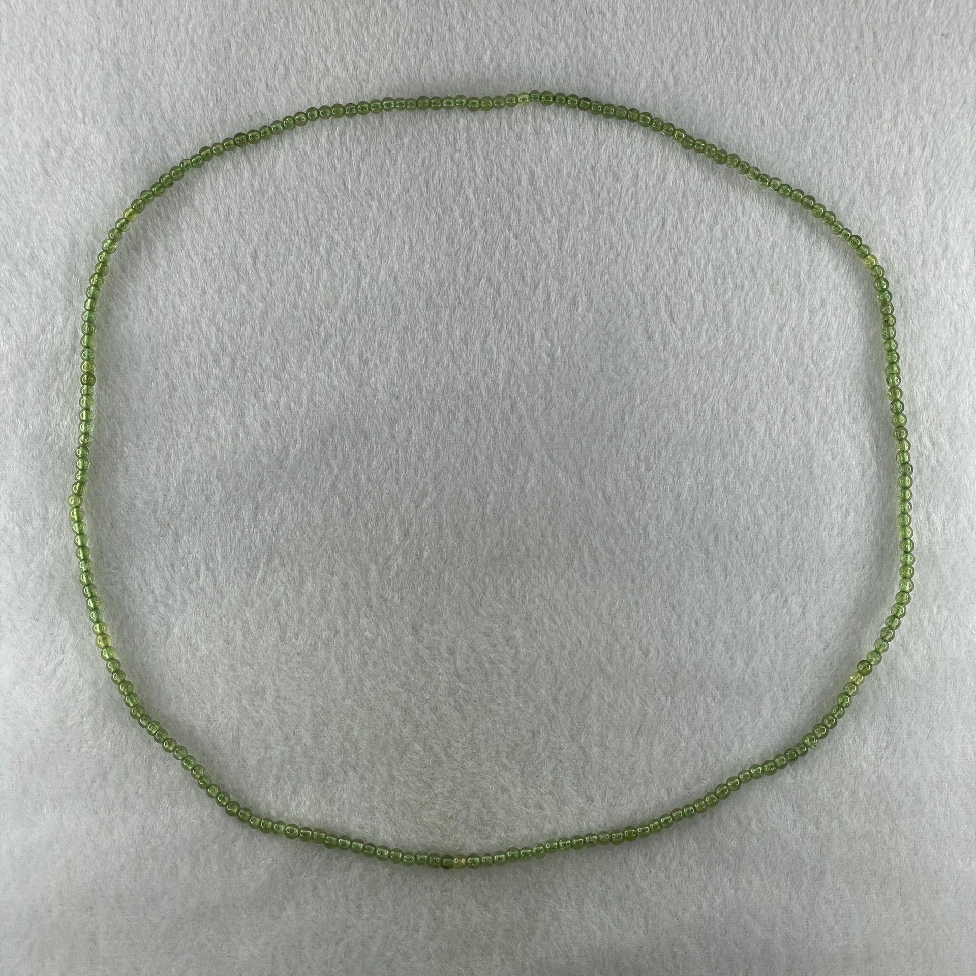 Natural Green Peridot Beads Necklace 8.59g 52cm 3.2mm 204 Beads - Huangs Jadeite and Jewelry Pte Ltd