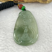 Type A Blueish Green Jadeite Benefactor Pendent 12.10g 48.0 by 26.0 by 4.2mm - Huangs Jadeite and Jewelry Pte Ltd
