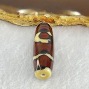 Natural Powerful Tibetan Old Oily Agate Sky Door Serenity 1 Eye Dzi Bead Heavenly Master (Tian Zhu) 一眼天诛 8.65g 37.7 by 12.0mm - Huangs Jadeite and Jewelry Pte Ltd