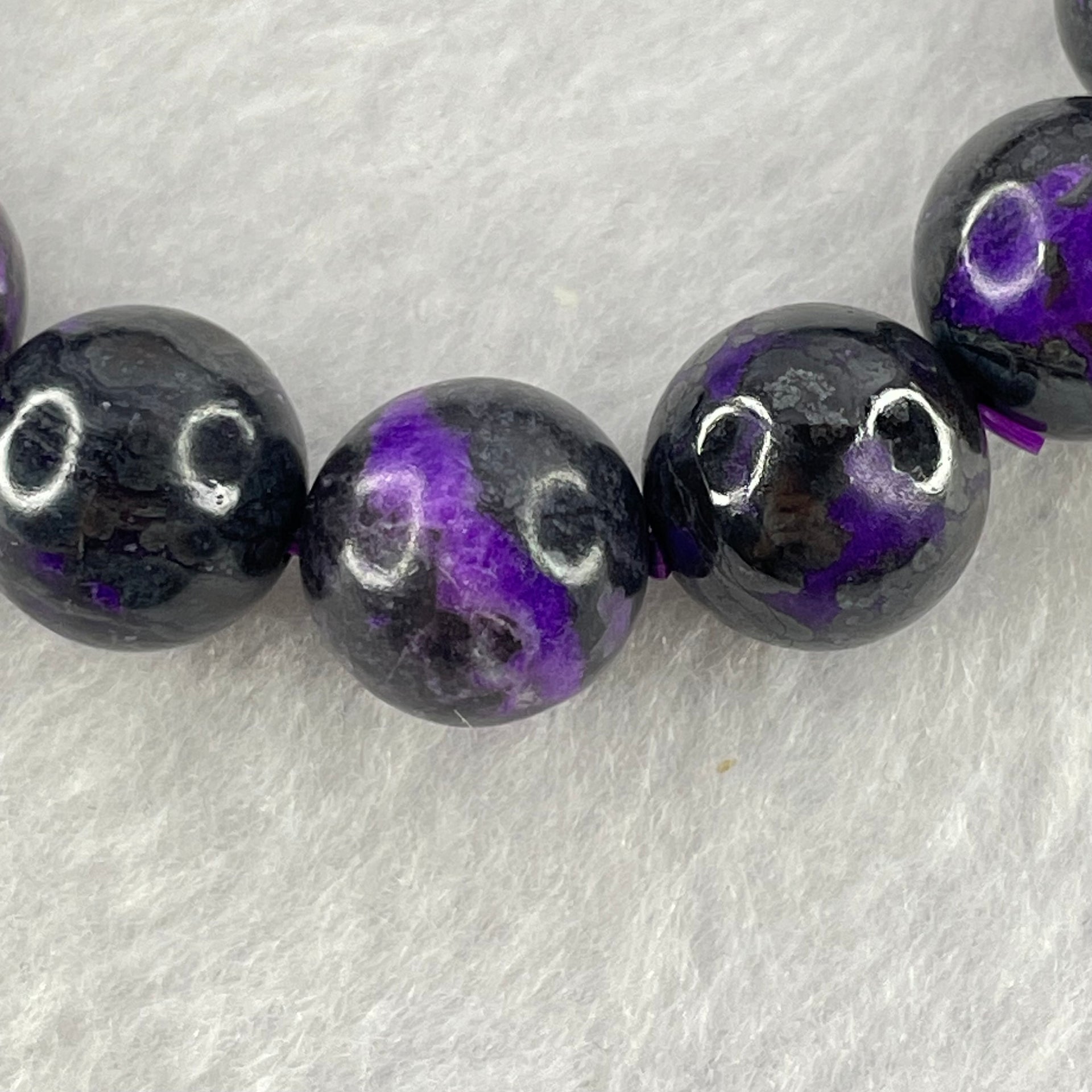 Very Good Grade Natural Sugilite Bracelet 天然苏纪石手链 46.52g 17cm 11.9mm 17 Beads - Huangs Jadeite and Jewelry Pte Ltd