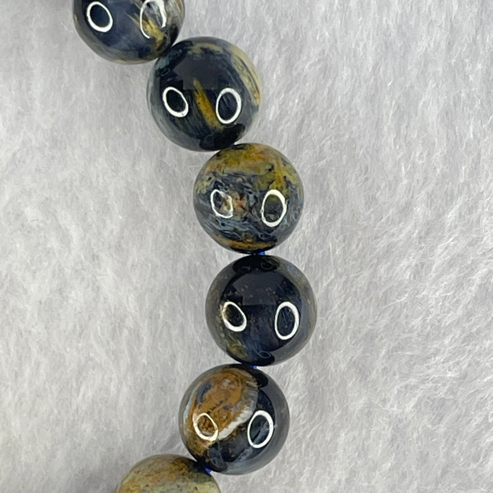 Good Grade Natural Petersite Beads Bracelet 23.85g 16cm 9.8mm 20 Beads - Huangs Jadeite and Jewelry Pte Ltd