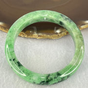 Type A Spicy Green With Dark Green Piao Hua Jadeite Bangle Internal Diameter 56.3mm 58.27g 11.9 by 9.0mm (Close to Perfect) - Huangs Jadeite and Jewelry Pte Ltd
