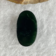Type A Translucent Black Omphacite Jadeite Round Cabouchon Stone For Setting 1.27g 15.1 by 8.9 by 4.7mm - Huangs Jadeite and Jewelry Pte Ltd