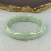 Type A Light Green Jadeite Oval Bangle 32.96g Internal Diameter 51.4mm 13.1 by 6.9mm (Very Slight External Rough) - Huangs Jadeite and Jewelry Pte Ltd