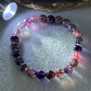 Very Very Good Grade Certified Natural Blackcurrant Super 7 Beads Bracelet | (17.56g | 16cm | 8.2mm x 24 Beads | "Seven Sacred Minerals" Intuition & Abundance Anchor, Feng Shui High-Vibration Power Bracelet) - Huangs Jadeite and Jewelry Pte Ltd