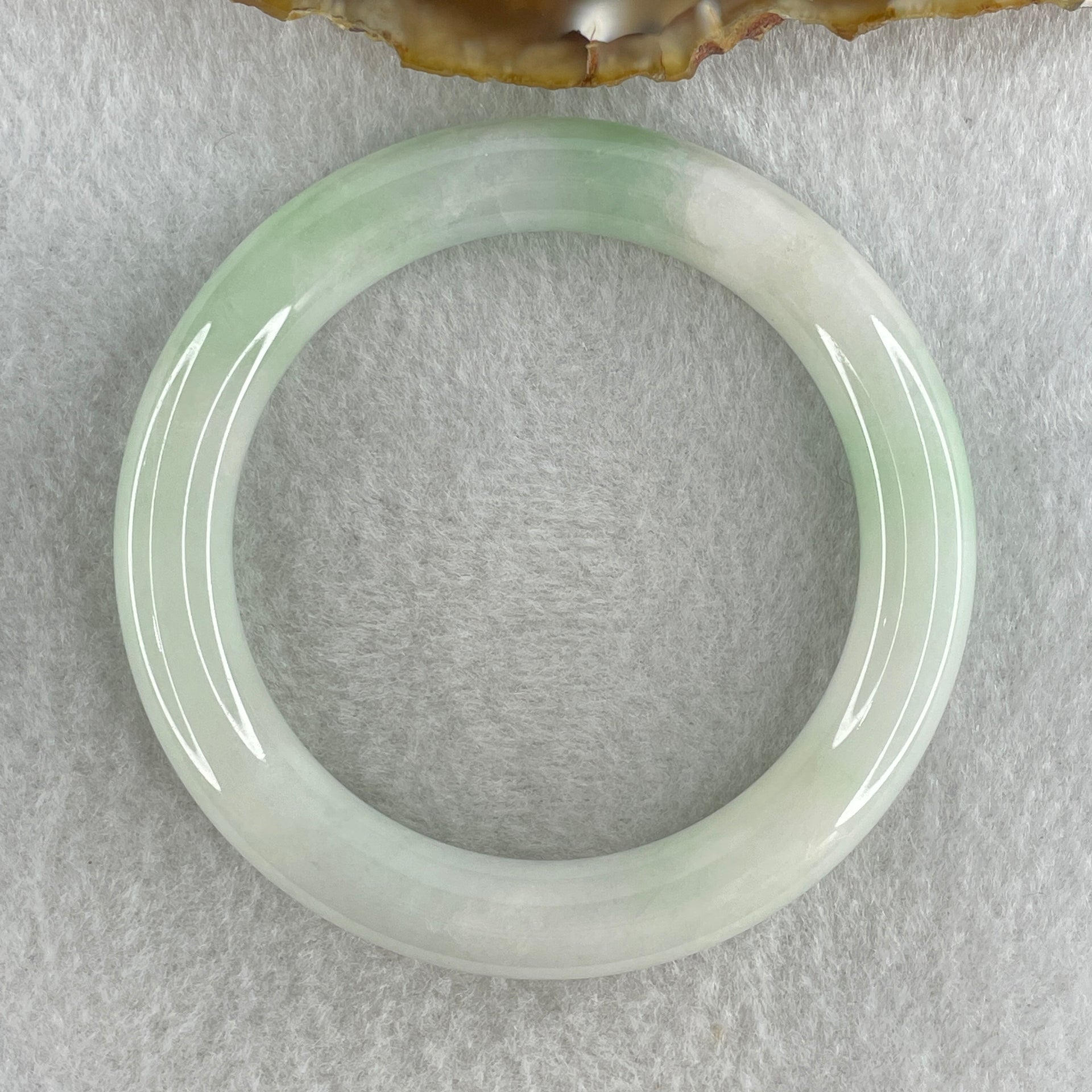 Type A Natural Light Green Faint Lavender Jadeite Bangle 47.62g Inner Diameter 51.9mm 10.0 by 9.5mm (Slight Internal Lines) - Huangs Jadeite and Jewelry Pte Ltd