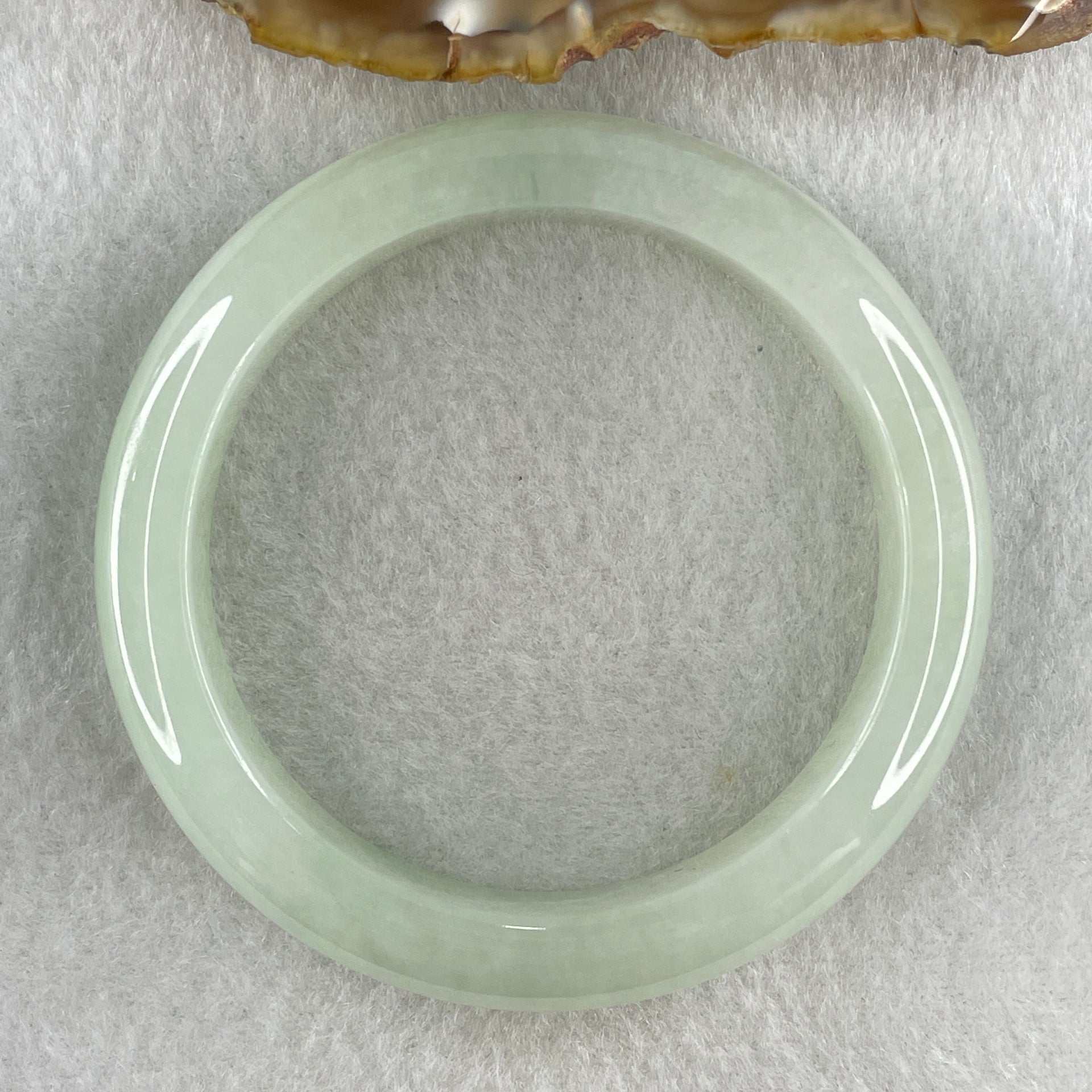 Natural Type A Jelly Full Light Green Jadeite Bangle 50.76g Inner Diameter 54.5mm 11.9 by 8.4mm (Slight Internal Line) - Huangs Jadeite and Jewelry Pte Ltd