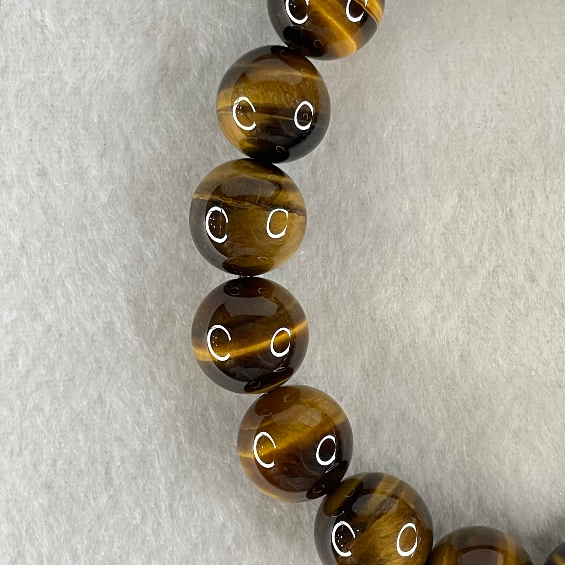 Natural Yellow Tiger's Eye Quartz Beads Bracelet 44.22g 17cm 12.5mm 17 Beads - Huangs Jadeite and Jewelry Pte Ltd