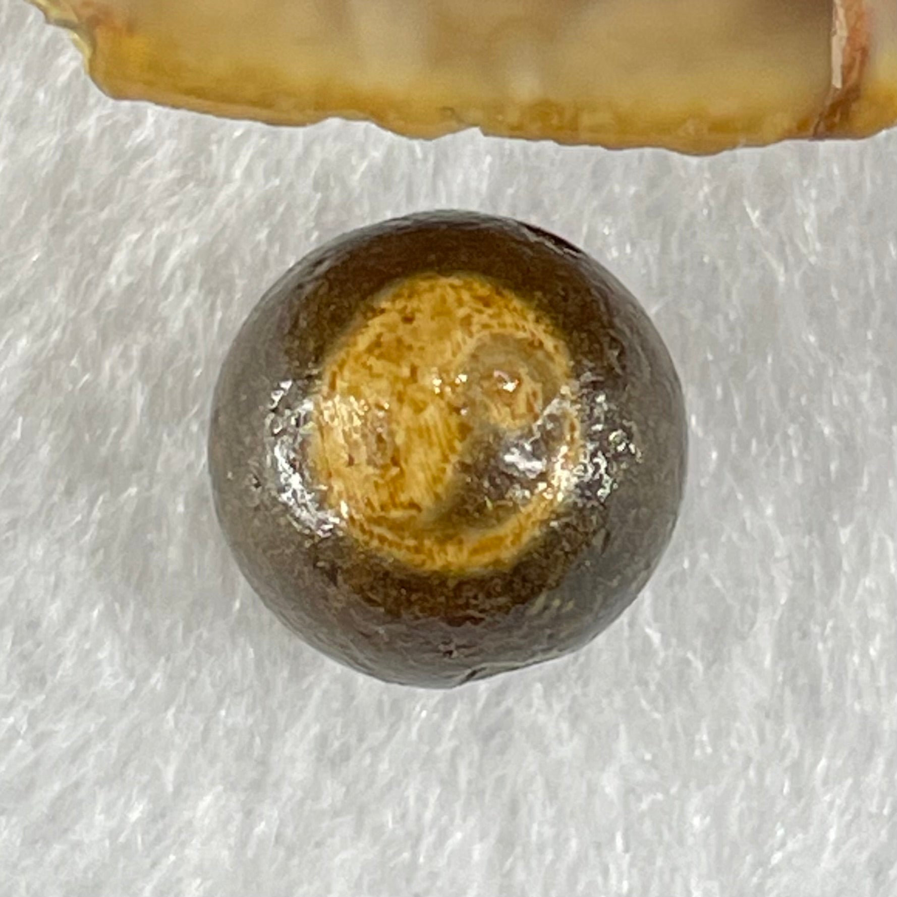 Natural Powerful Tibetan Old Oily Agate Yin Yang Bead Heavenly Master (Tian Zhu) 1.50g 10.1 by 10.5mm - Huangs Jadeite and Jewelry Pte Ltd