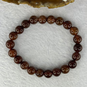 Natural Copper Rutilated Quartz Beads Bracelet 天然銅髮晶手镯 19.38g 16cm 8.9mm 22 Beads - Huangs Jadeite and Jewelry Pte Ltd