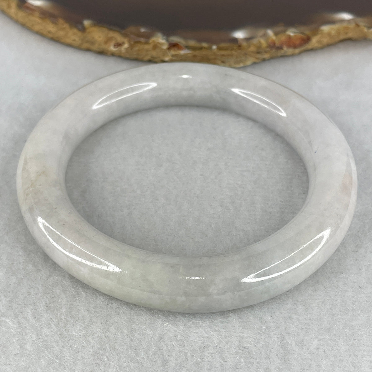 Natural Type A Jadeite Bangle | Full Round Light Lavender (69.33g | 56.8mm Inner Diameter | 11.5 x 11.4mm) (Very Slight Internal Line)