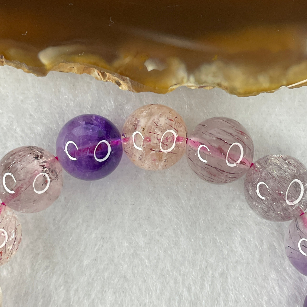 Certified Above-Average Grade Natural Super 7 Crystal Beads Bracelet | Substantial Master Statement Strand | Authentic Sacred Seven Multi-Mineral Inclusions Quartz Spiritual Catalyst & Auric Shield Bracelet (31.52g | 15.5cm Length | 10.8mm | 18 Beads)