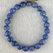 Natural Blue Kyanite Beads Bracelet 25.52g 15.5cm 8.8mm 22 Beads - Huangs Jadeite and Jewelry Pte Ltd