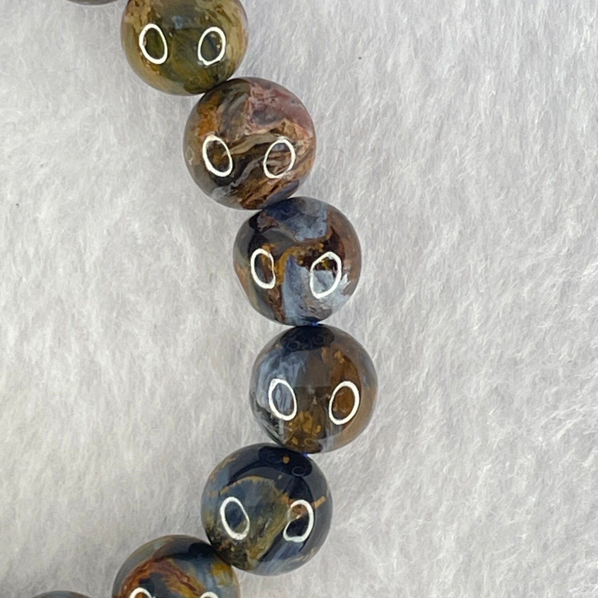 Good Grade Natural Petersite Beads Bracelet 26.85g 16cm 10.4mm 19 Beads - Huangs Jadeite and Jewelry Pte Ltd